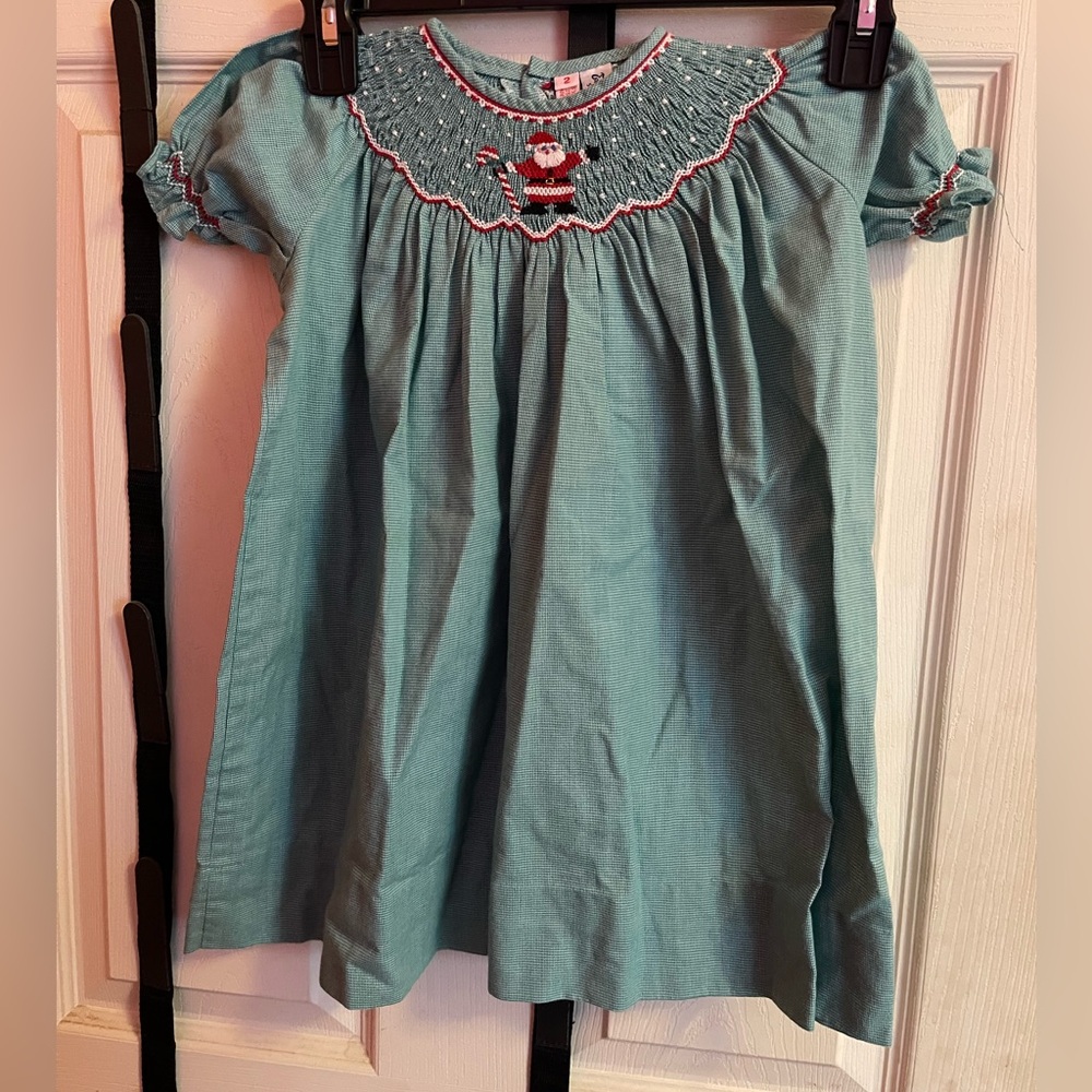 Toddler 2T Christmas Santa smocked dress